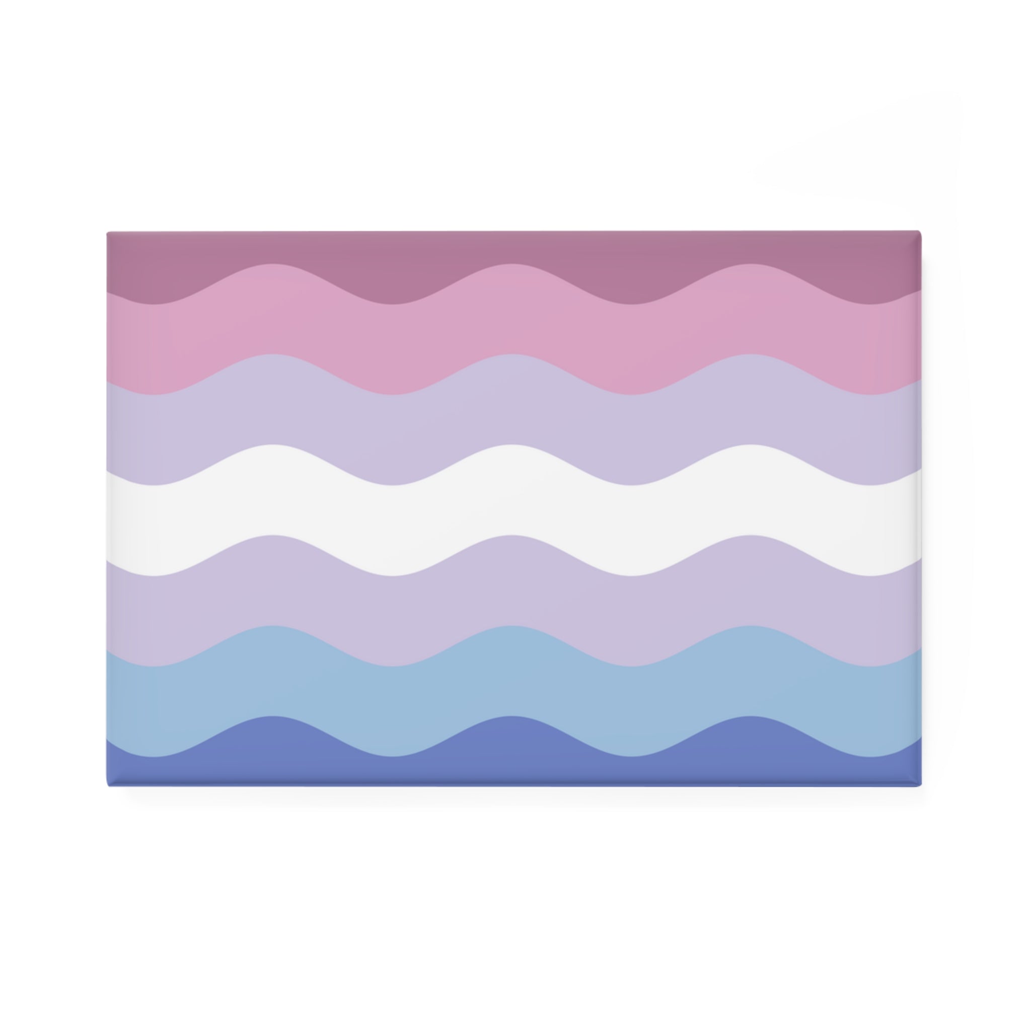 Bigender Pride Flag Magnet: Ripple Rectangle Button for Fridge