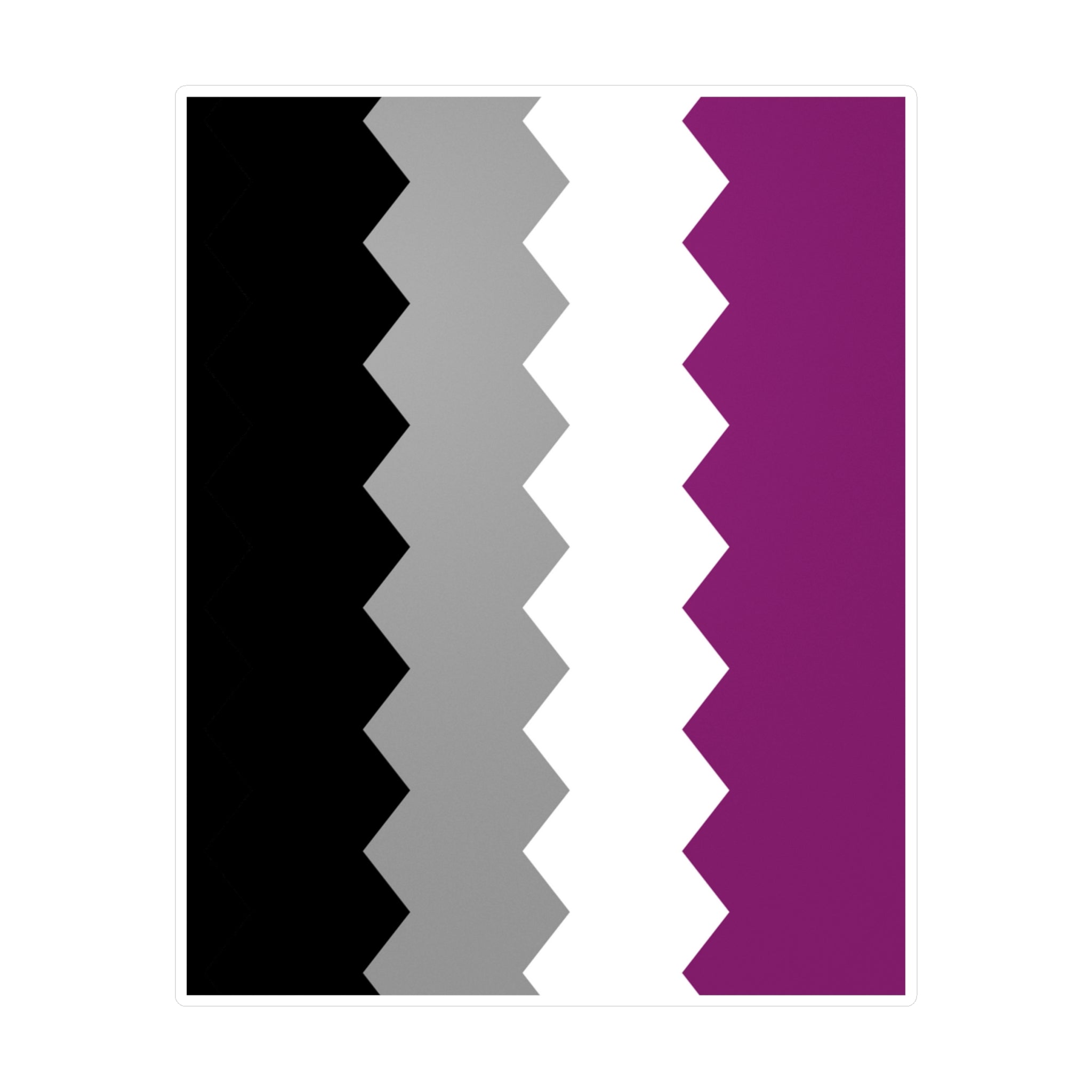 Asexual Flag Wavey Decal: Sharp Pride Sticker