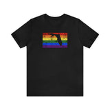 Florida Pride Flag Tee: Rainbow LGBTQ+ State Silhouette Distressed Shirt