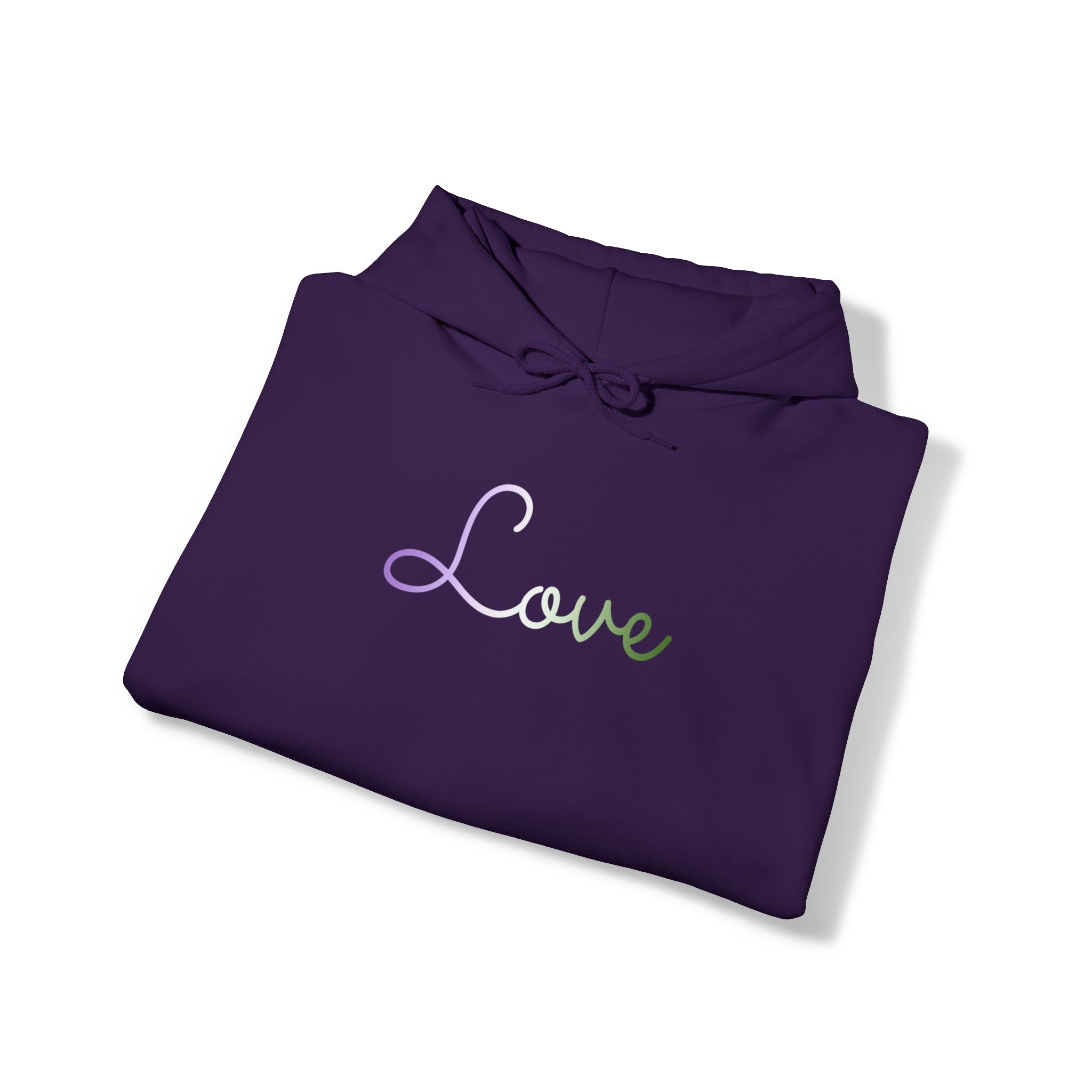 Genderqueer Love Script Hoodie: Subtly Elegant Pride Sweatshirt