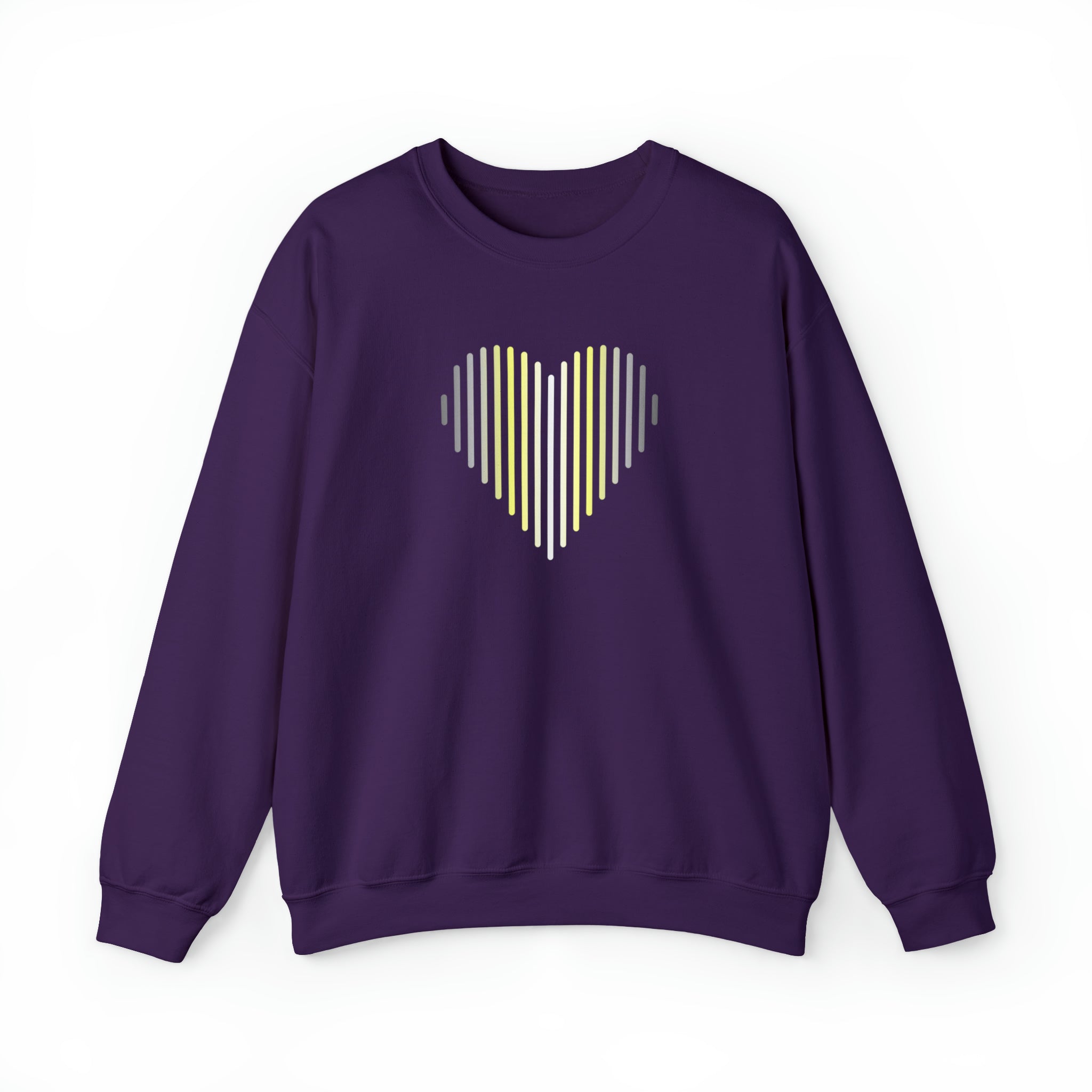 Demigender Heart Lines Sweater: Pride Gradient Sweatshirt