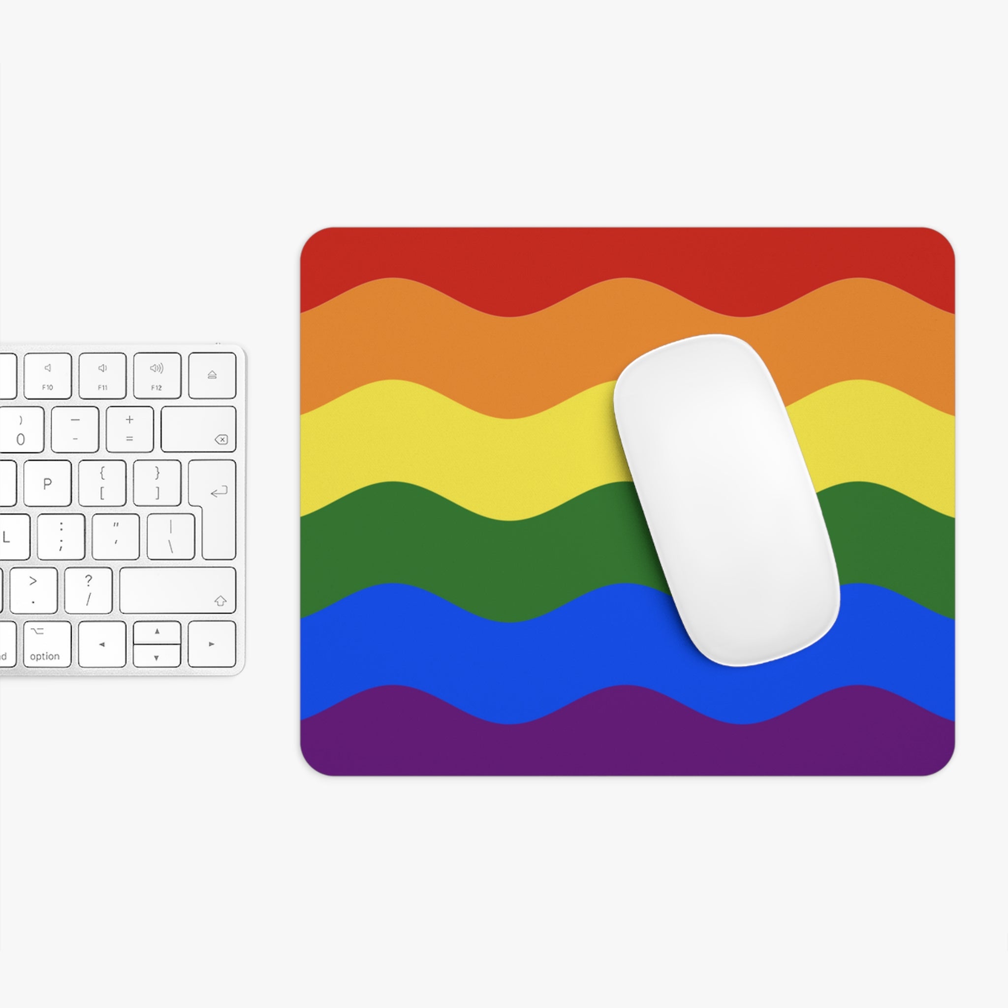 Pride Flag Ripple Mousepad: Wavey Design for Desk