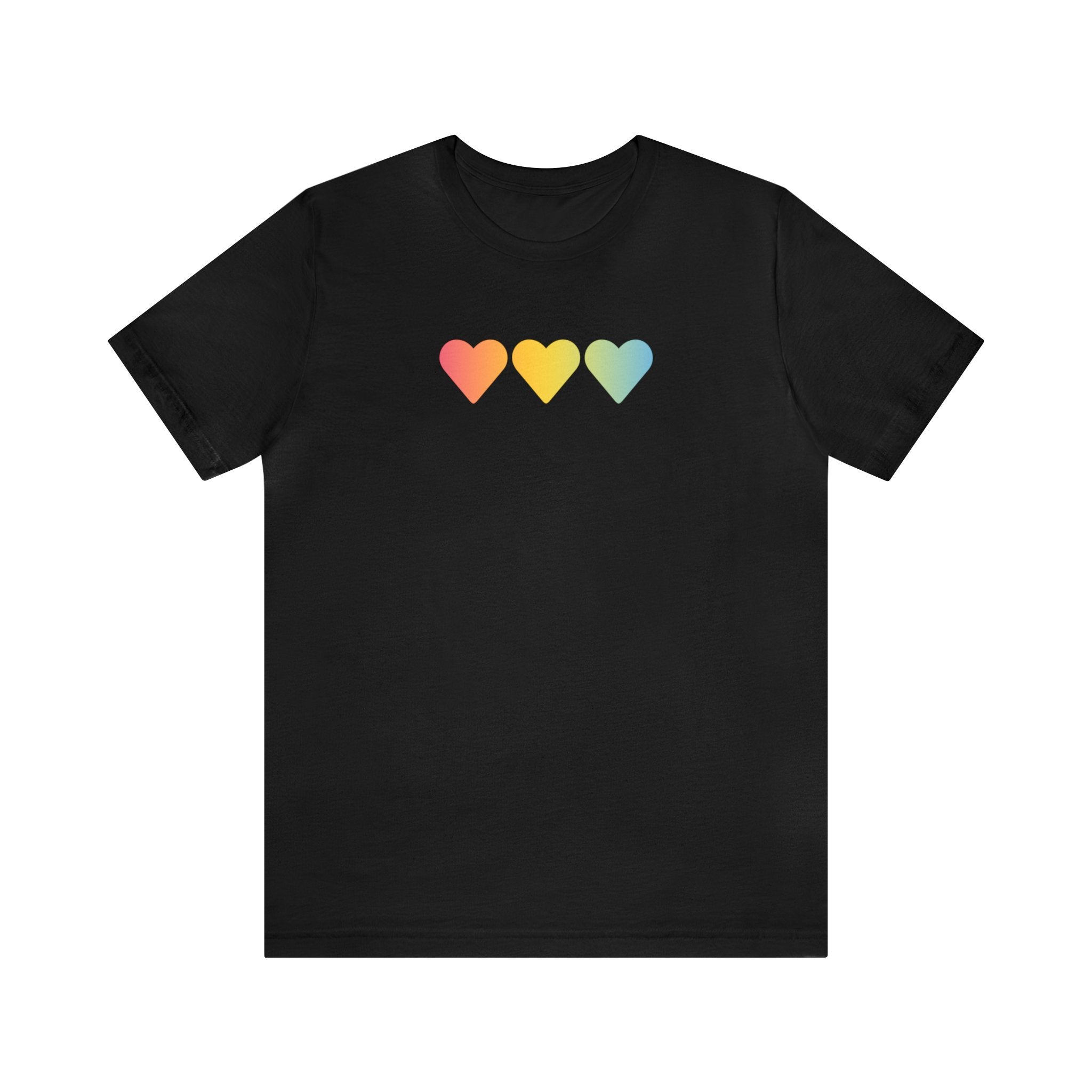 Pansexual Flag Hearts T-Shirt: Pride LGBTQ+ Gradient Design