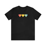 Pansexual Flag Hearts T-Shirt: Pride LGBTQ+ Gradient Design