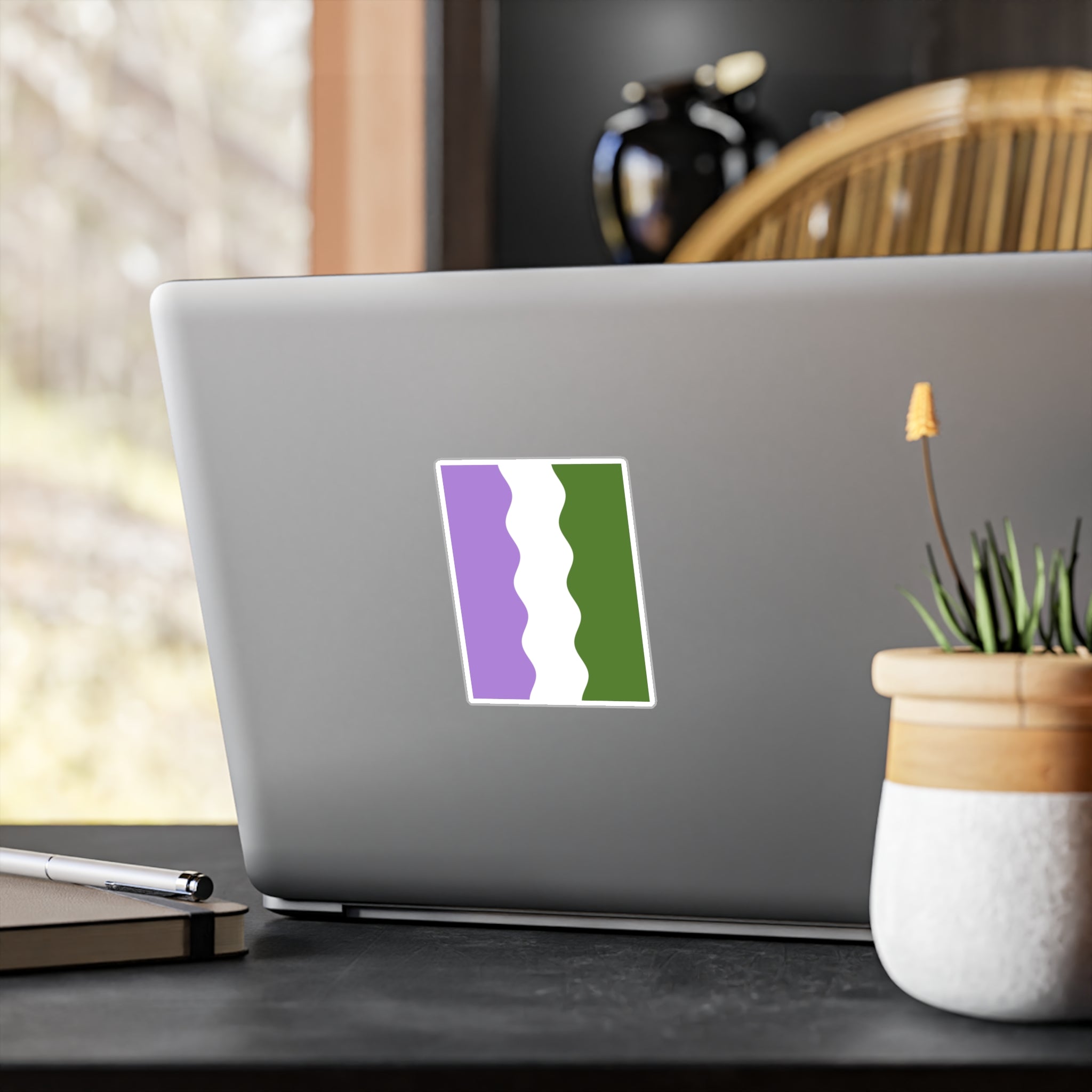Genderqueer Flag Ripple Decal: Wavey Pride Sticker