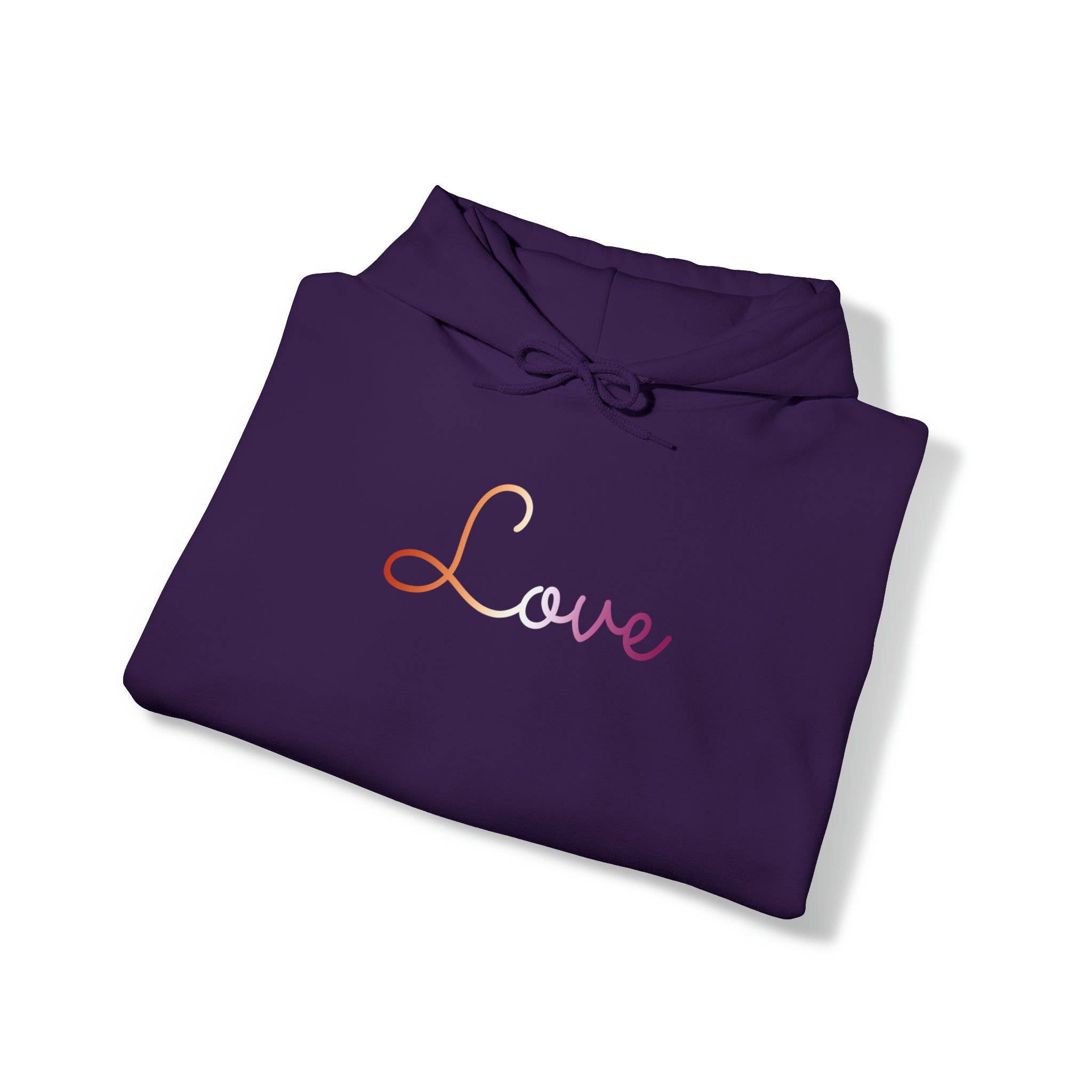 Lesbian Love Script Hoodie: Subtly Elegant Pride Sweatshirt