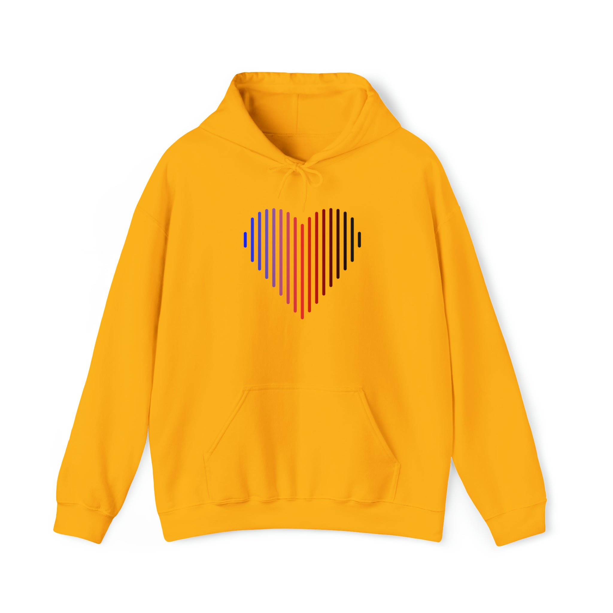 Polyamory Heart Lines Hoodie: Pride Gradient Sweater