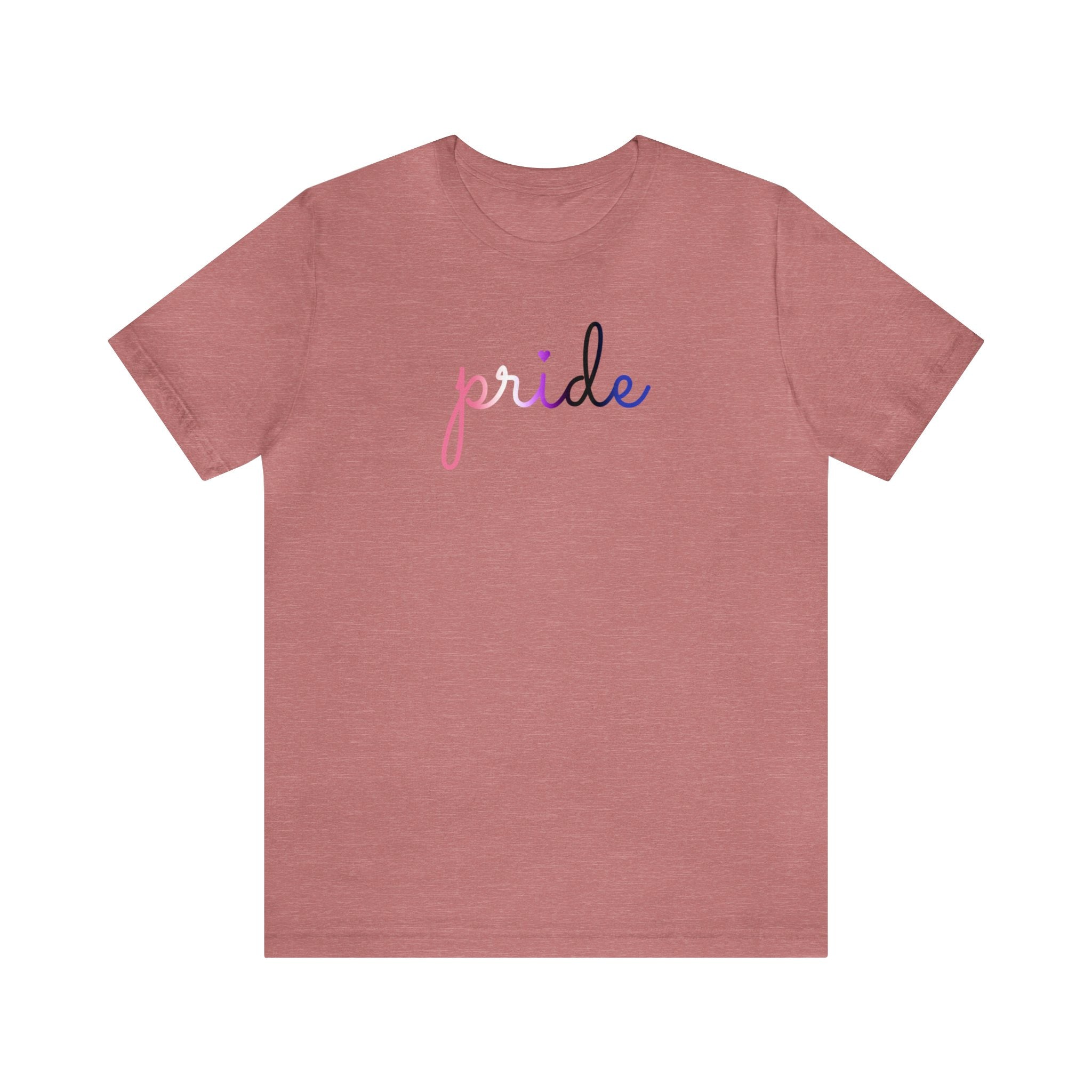Genderfluid Pride T-Shirt: Flowing Cursive 'Pride' in Gradient Hues