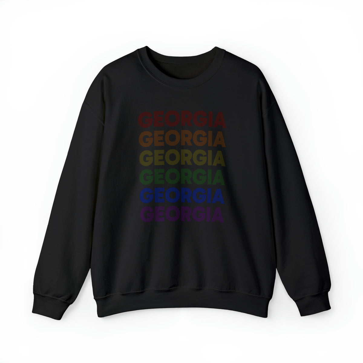 Georgia LGBTQ+ Pride Flag, Faded Black Sweater
