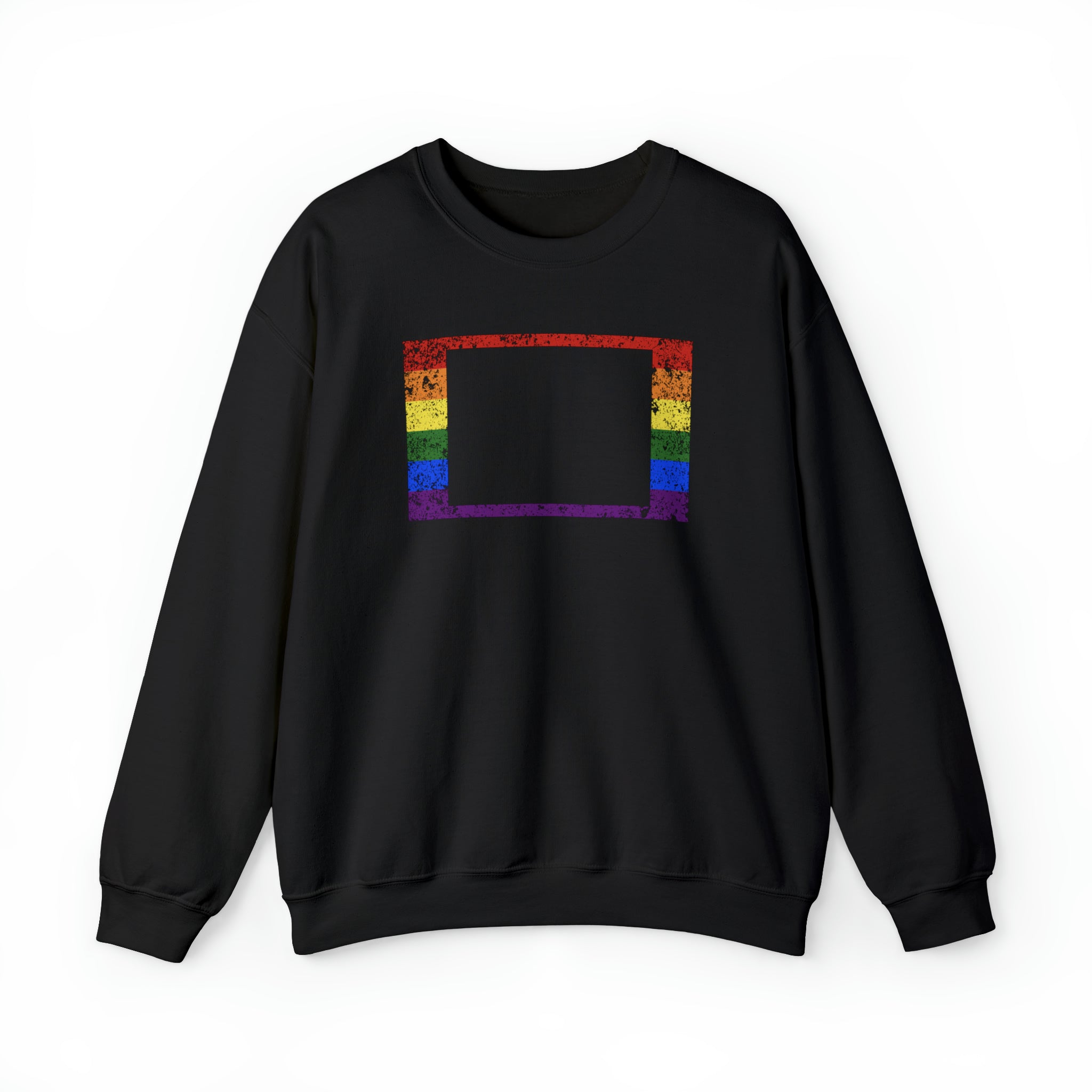 Colorado Pride Flag Sweater: Rainbow LGBTQ+ State Silhouette Distressed Sweatshirt
