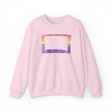 South Dakota Pride Flag Sweater: Rainbow LGBTQ+ State Silhouette Distressed Sweatshirt