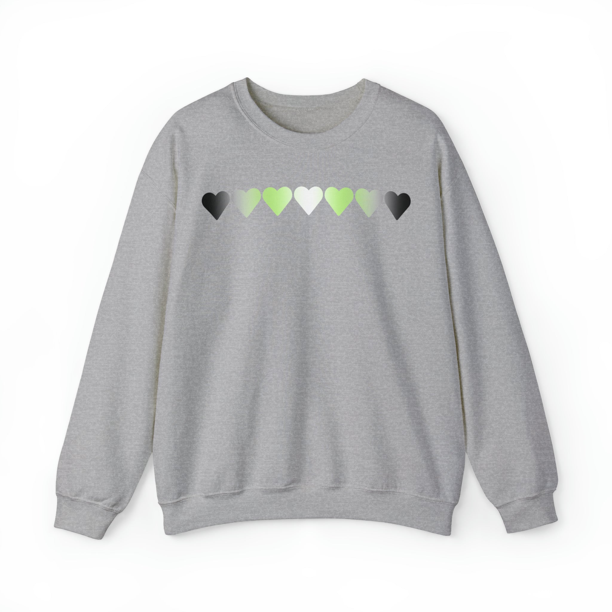 Agender Flag Hearts Sweatshirt: Pride LGBTQ+ Gradient Design