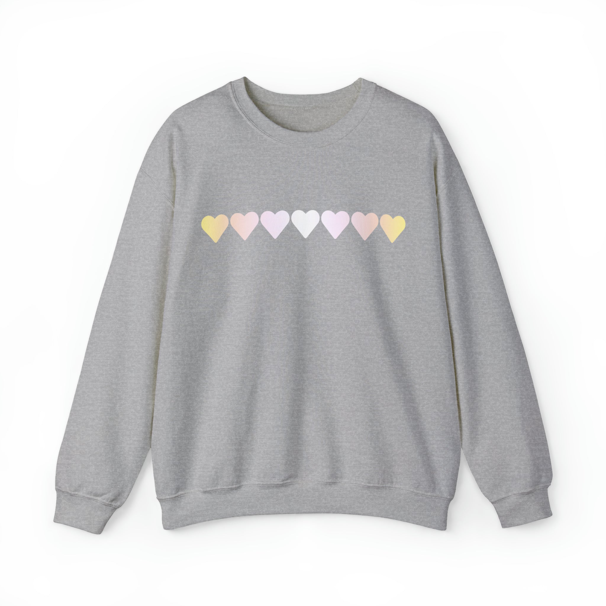 Pangender Flag Hearts Sweatshirt: Pride LGBTQ+ Gradient Design