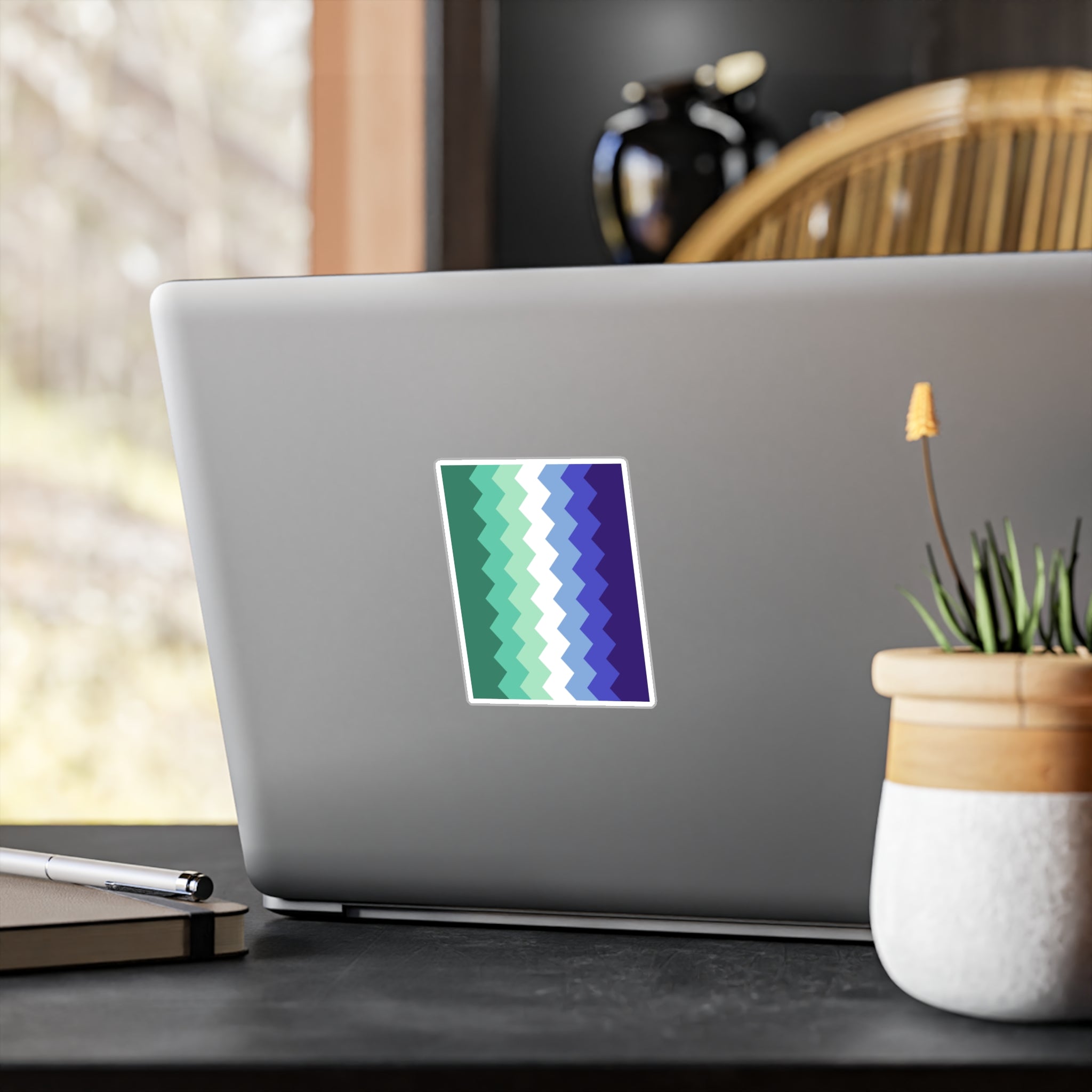 Gay Pride Flag Wavey Decal: Sharp Pride Sticker