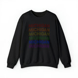 Michigan LGBTQ+ Pride Flag, Faded Black Sweater