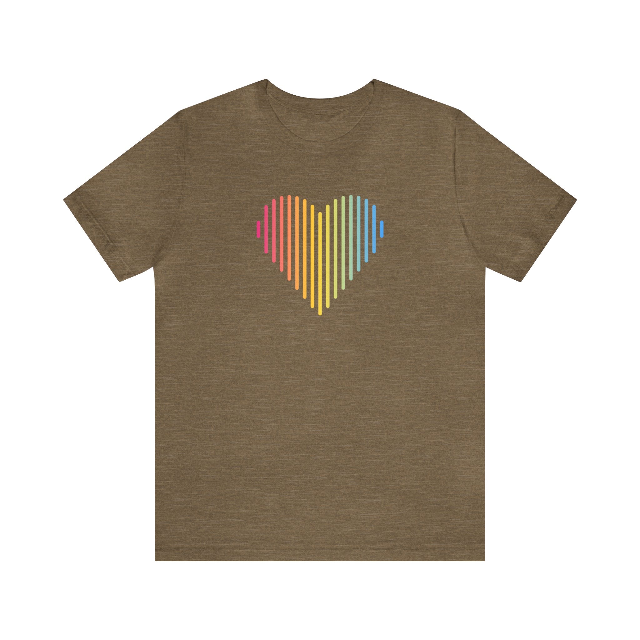Pansexual Heart Lines T-Shirt: Pride Gradient Tee
