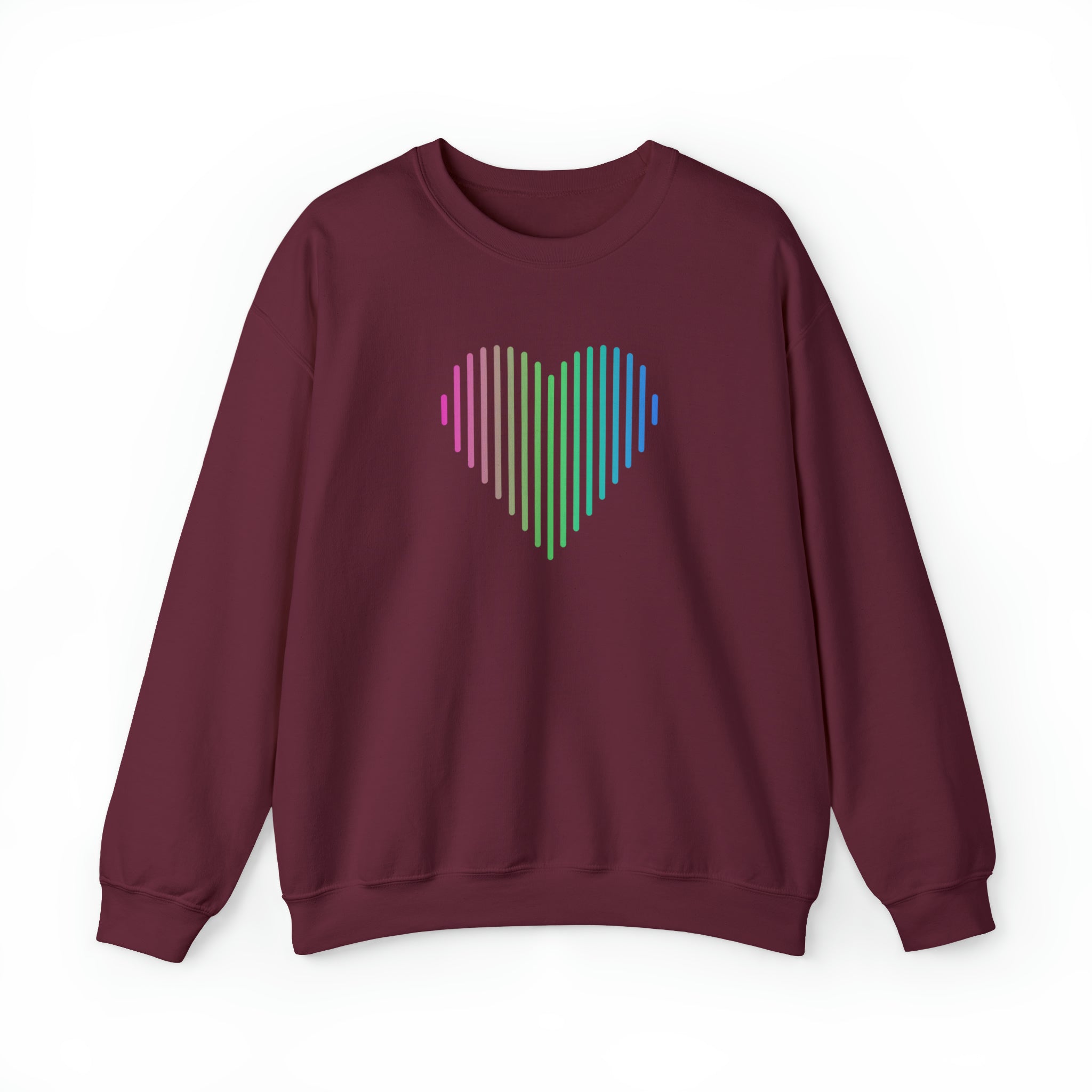 Polysexual Heart Lines Sweater: Pride Gradient Sweatshirt