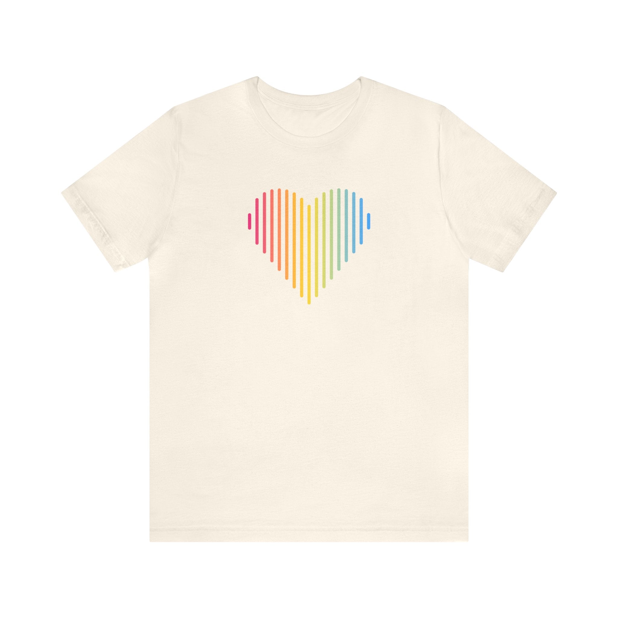 Pansexual Heart Lines T-Shirt: Pride Gradient Tee