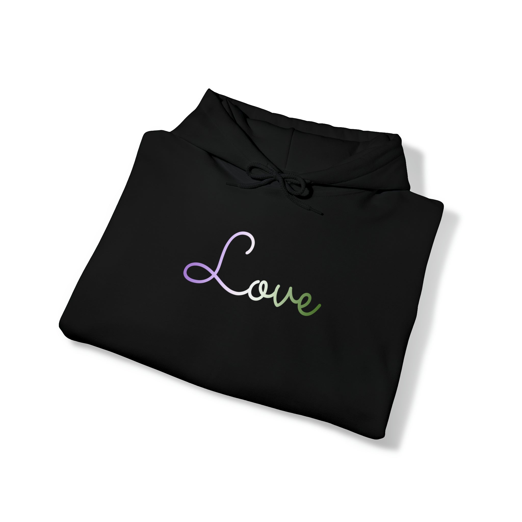 Genderqueer Love Script Hoodie: Subtly Elegant Pride Sweatshirt