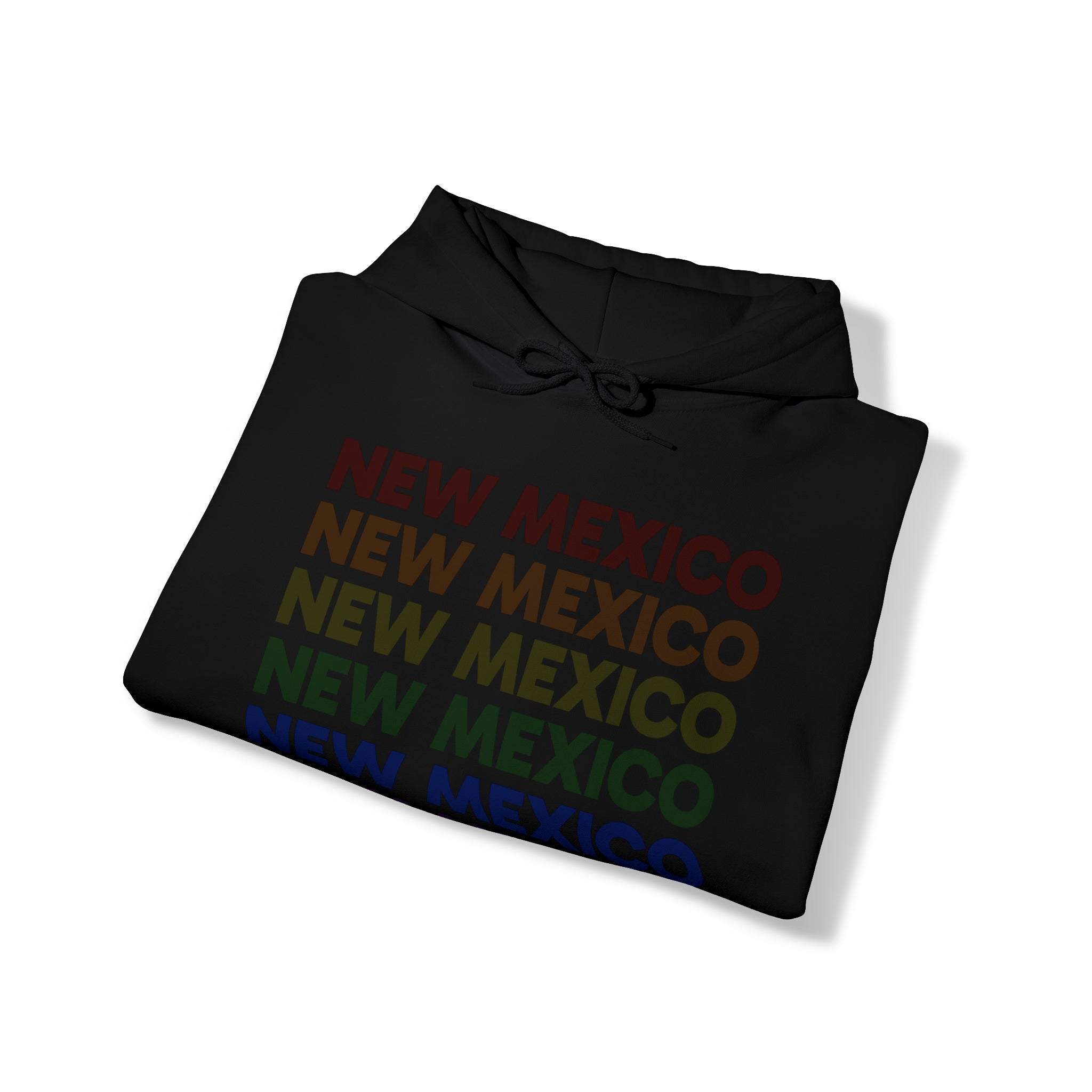 New Mexico LGBTQ+ Pride Flag, Faded Black Hoodie
