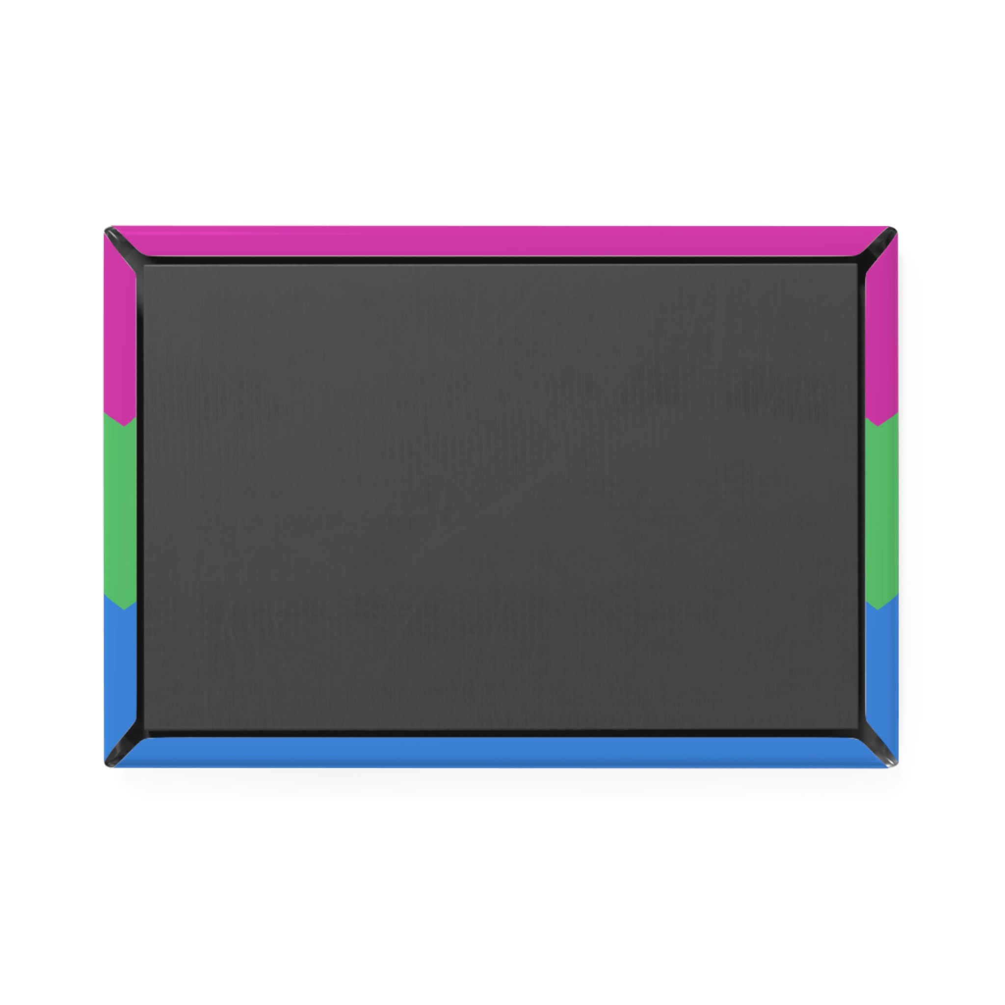 Polysexual Pride Flag Magnet: Wavey Rectangle Button for Fridge
