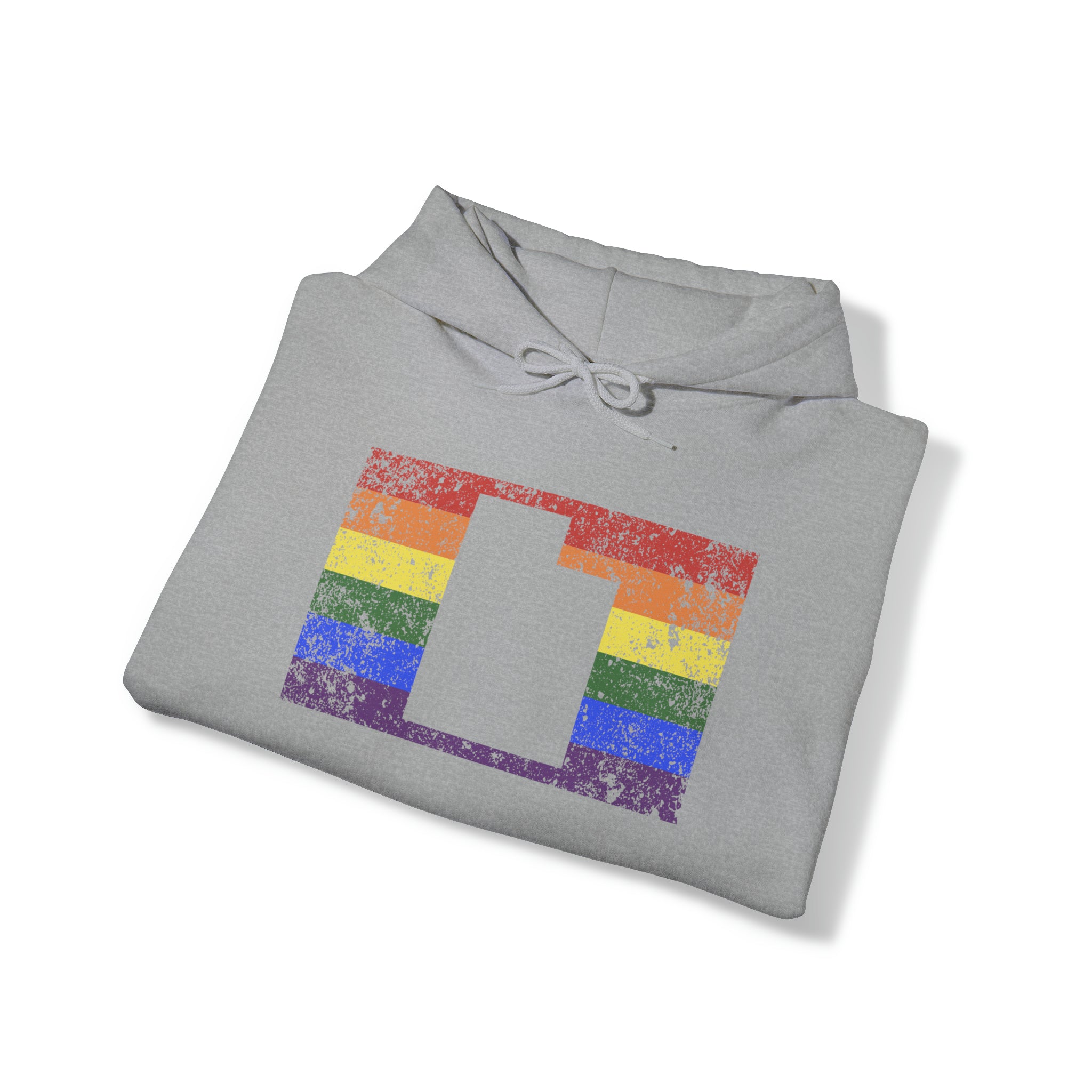 Utah Pride Flag Hoodie: Rainbow LGBTQ+ State Silhouette Distressed Hooded Sweatshirt