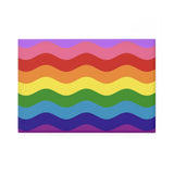 Gilbert Baker Pride Flag Magnet: Ripple Rectangle Button for Fridge