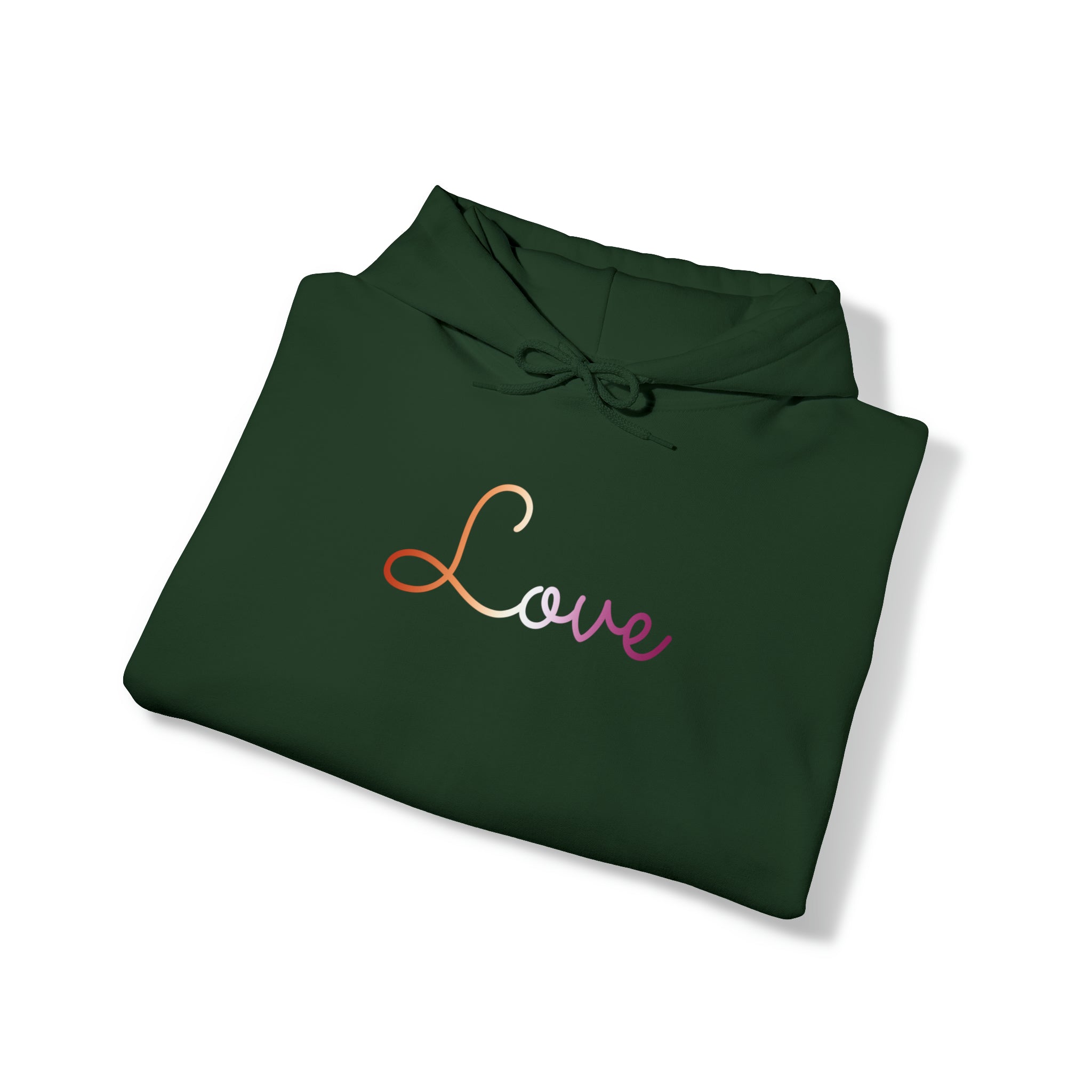 Lesbian Love Script Hoodie: Subtly Elegant Pride Sweatshirt