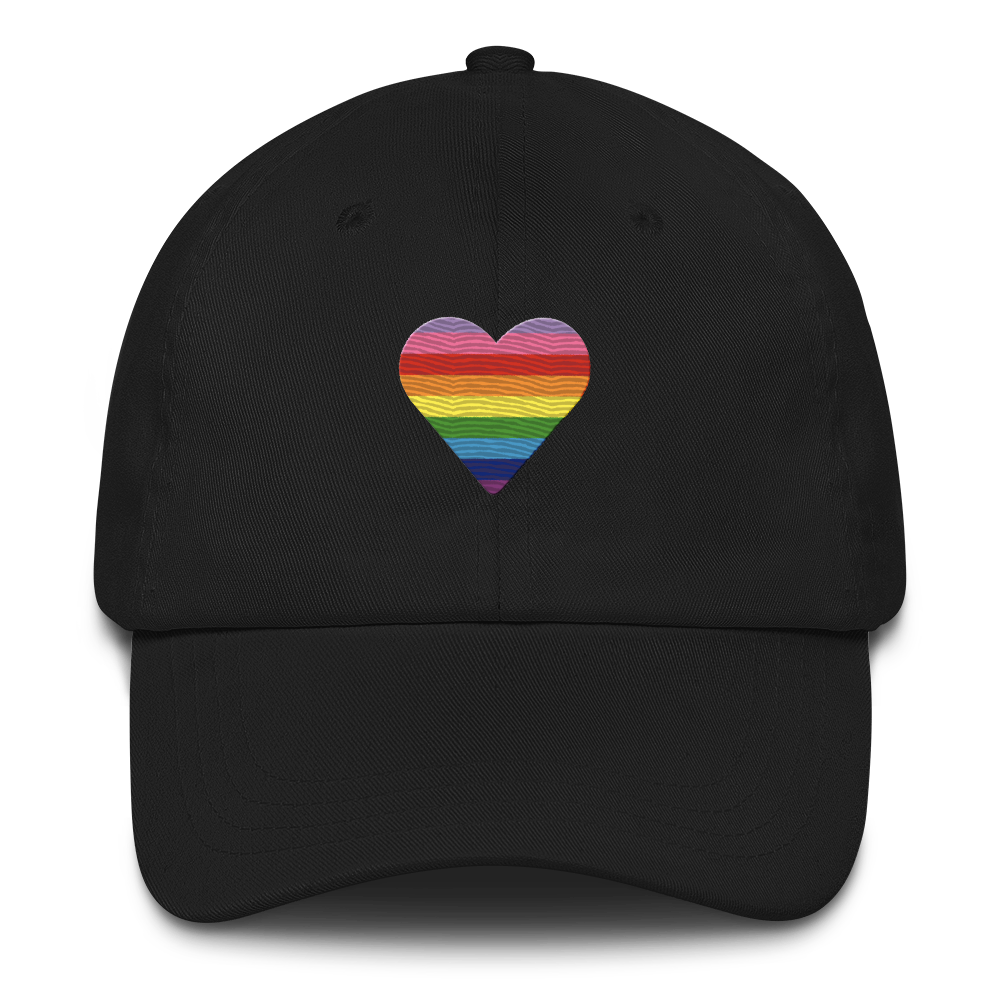 Gilbert Baker Pride Flag Embroidered Heart Hat: Celebratory LGBTQ+ Pride Design