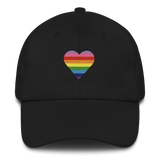 Gilbert Baker Pride Flag Embroidered Heart Hat: Celebratory LGBTQ+ Pride Design