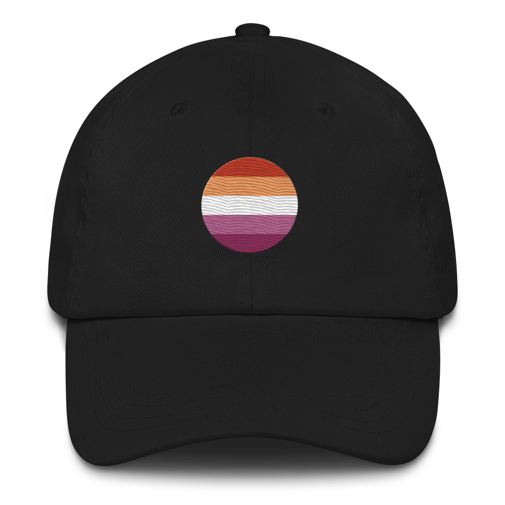 Lesbian Flag Embroidered Circle Cap: Celebratory LGBTQ+ Pride Design