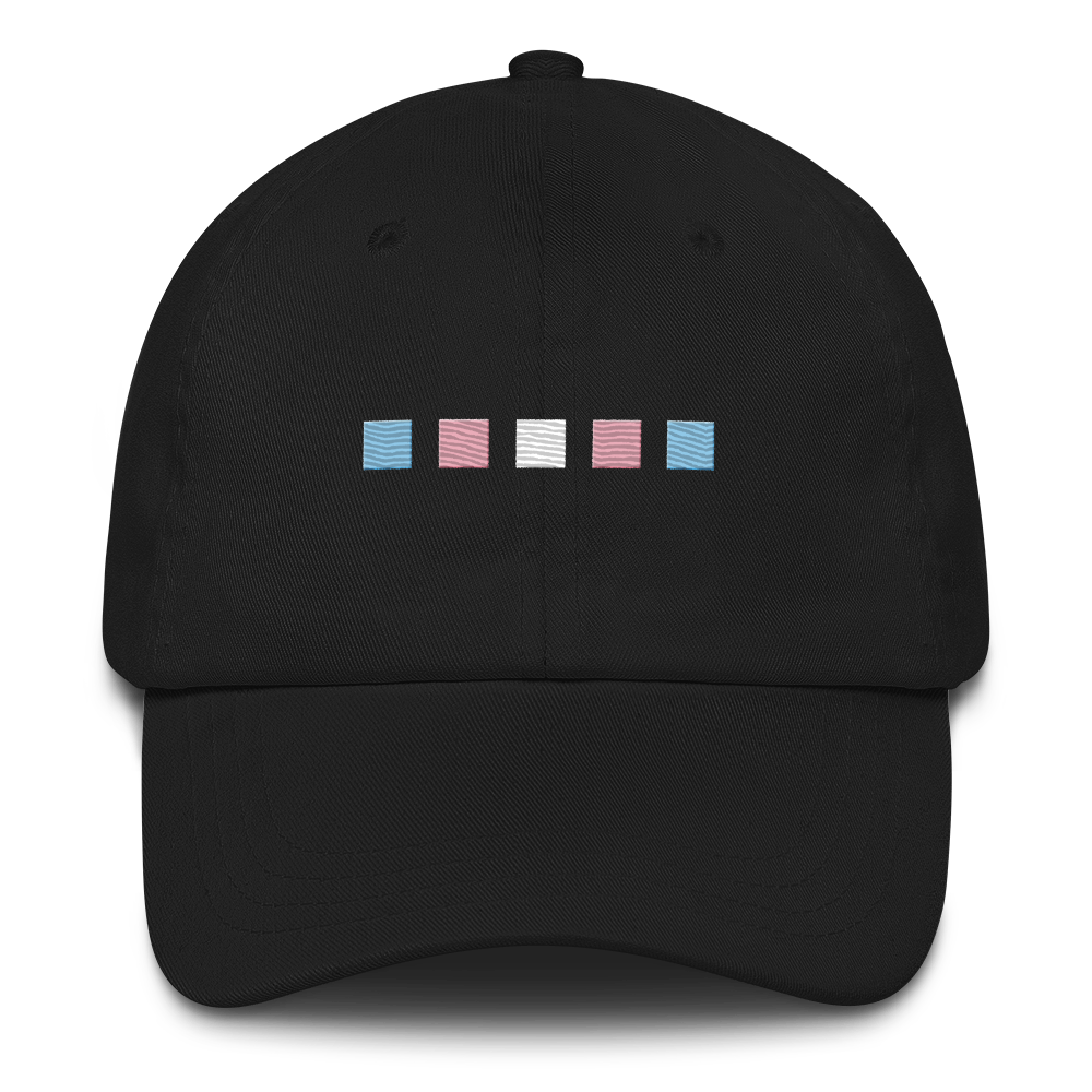 Embroidered Transgender Hat: Pride Flag Horizontal Square Design
