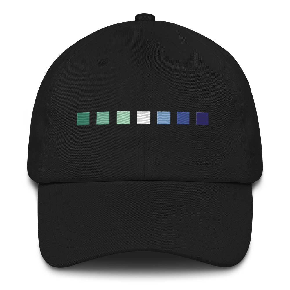 Embroidered Gay Pride Hat: Pride Flag Horizontal Square Design