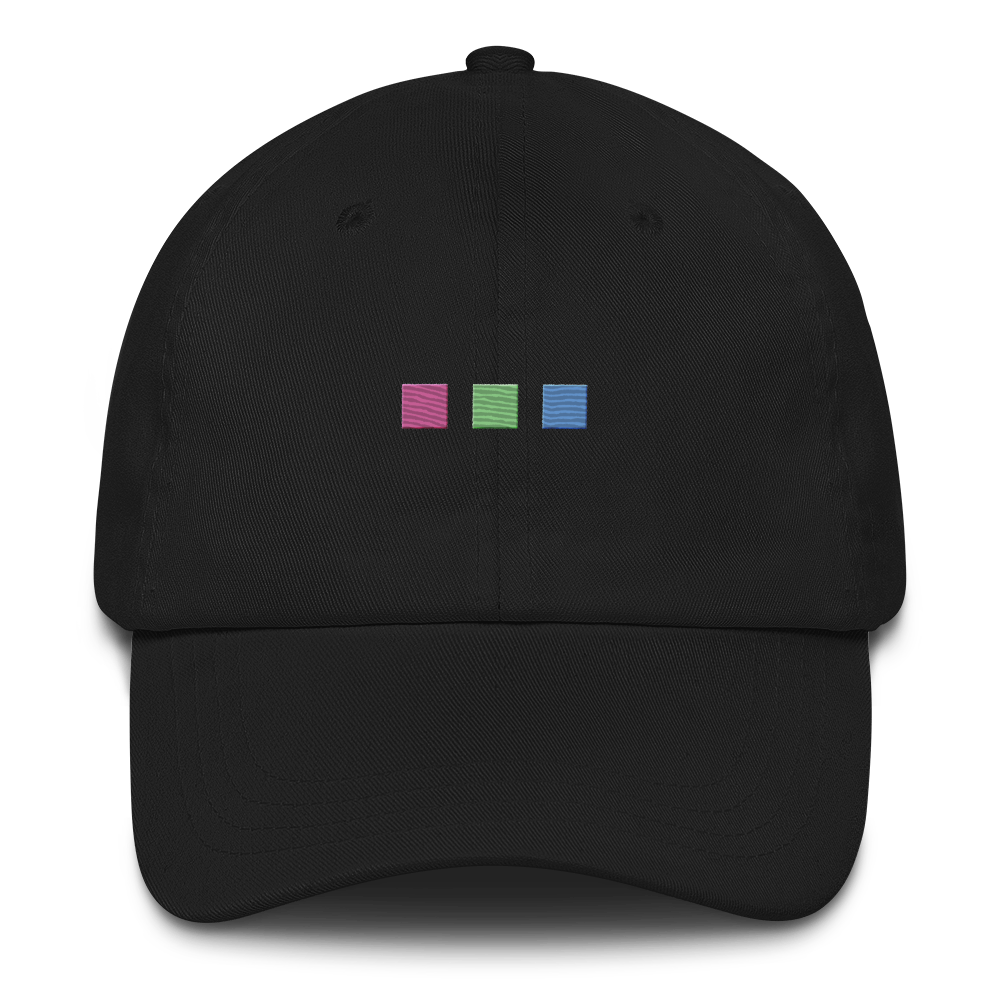 Embroidered Polysexual Hat: Pride Flag Horizontal Square Design