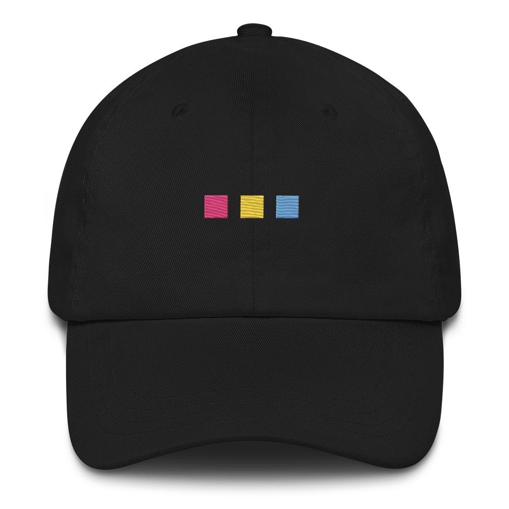 Embroidered Pansexual Hat: Pride Flag Horizontal Square Design