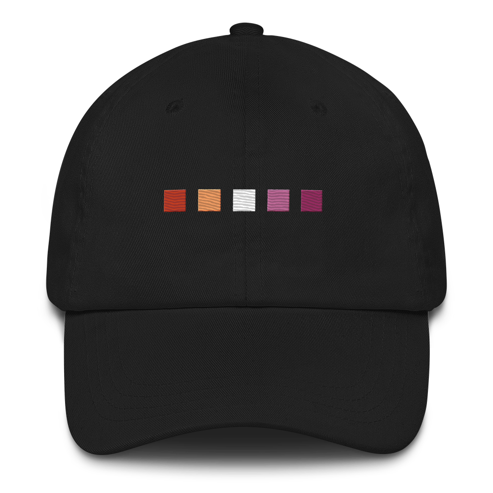 Embroidered Lesbian Hat: Pride Flag Horizontal Square Design
