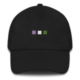 Embroidered Genderqueer Hat: Pride Flag Horizontal Square Design