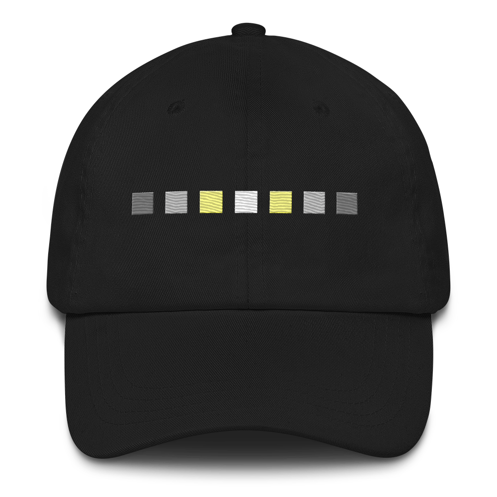 Embroidered Demigender Hat: Pride Flag Horizontal Square Design