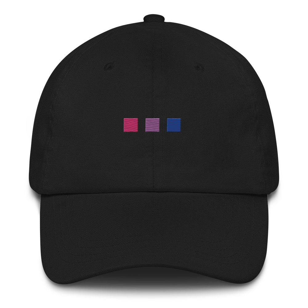 Embroidered Bisexual Hat: Pride Flag Horizontal Square Design
