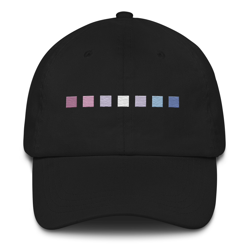 Embroidered Bigender Hat: Pride Flag Horizontal Square Design