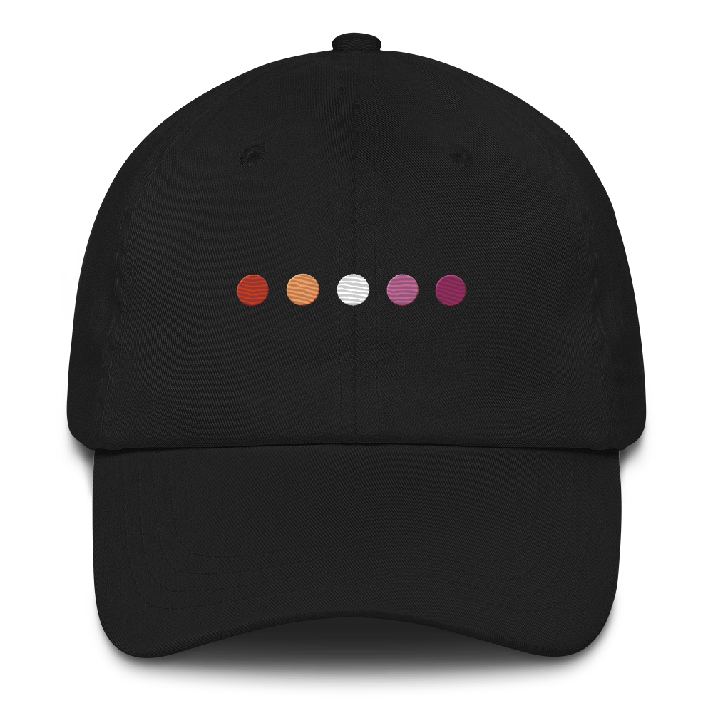 Embroidered Lesbian Hat: Pride Flag Horizontal Circle Design