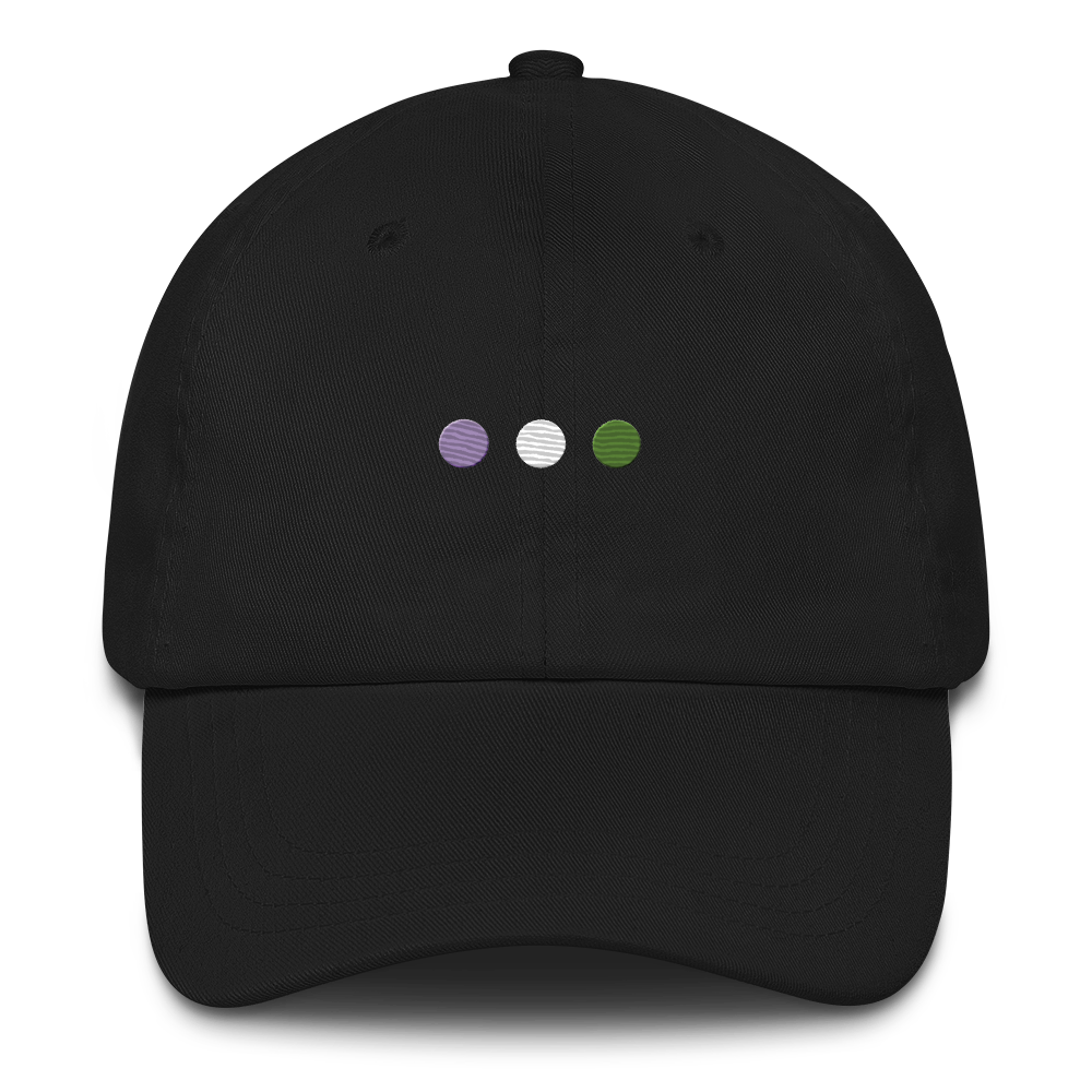 Embroidered Genderqueer Hat: Pride Flag Horizontal Circle Design