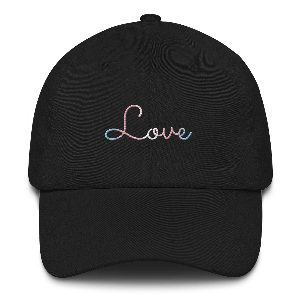 Transgender Love Script Hat: Elegantly Embroidered Pride Cap