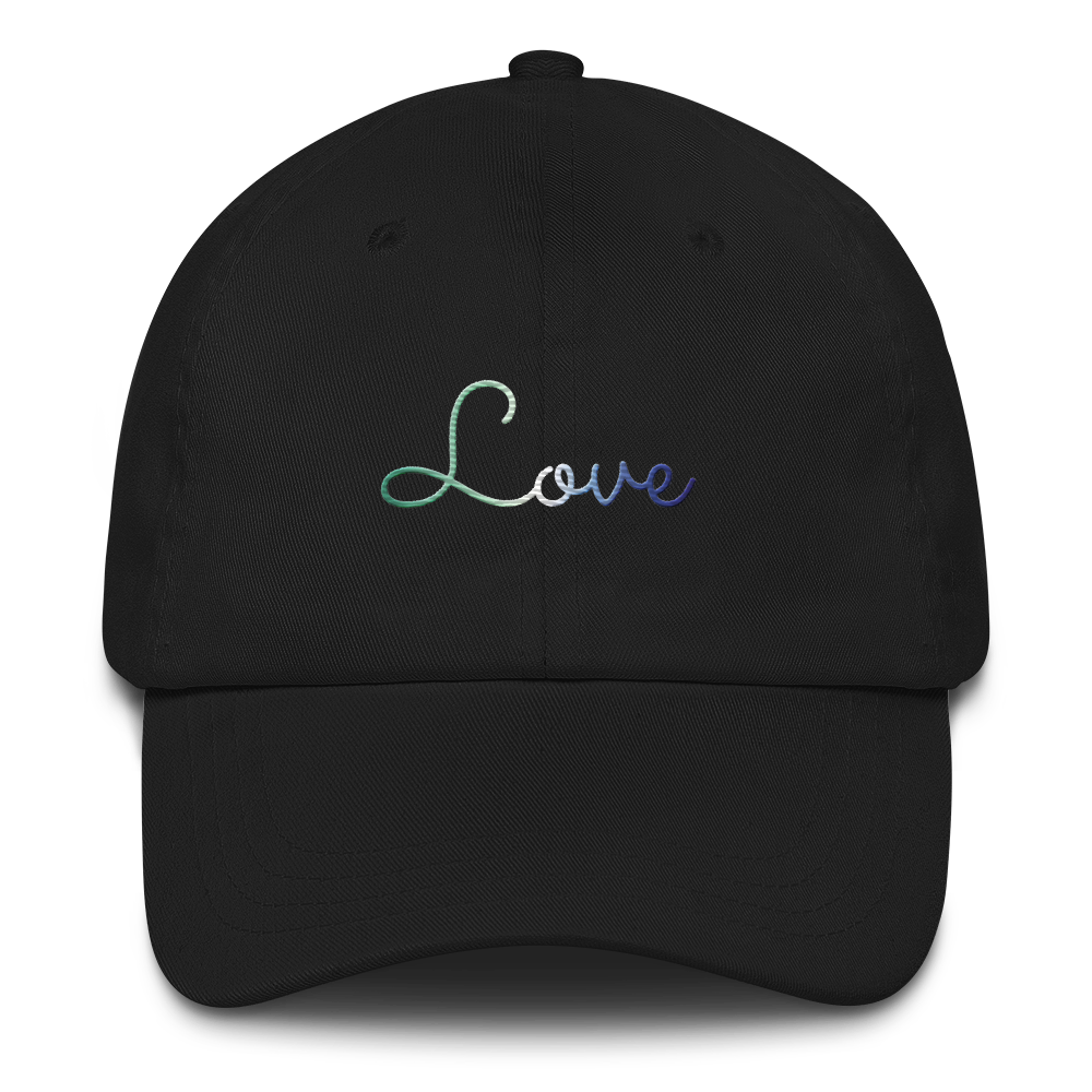 Gay Pride Love Script Hat: Elegantly Embroidered Pride Cap