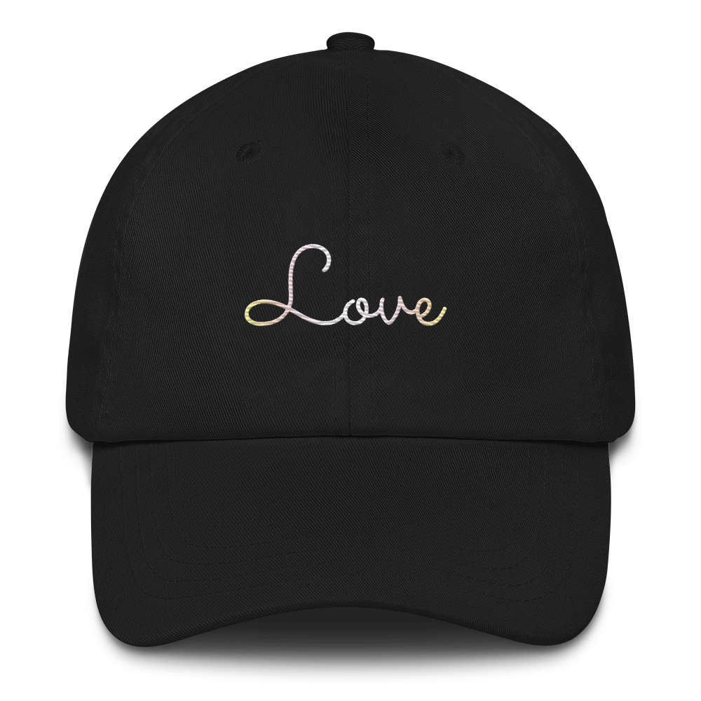 Pangender Love Script Hat: Elegantly Embroidered Pride Cap