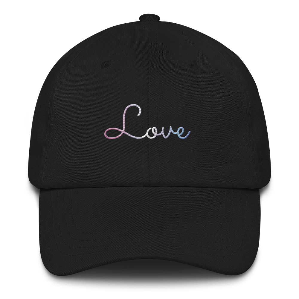 Bigender Love Script Hat: Elegantly Embroidered Pride Cap