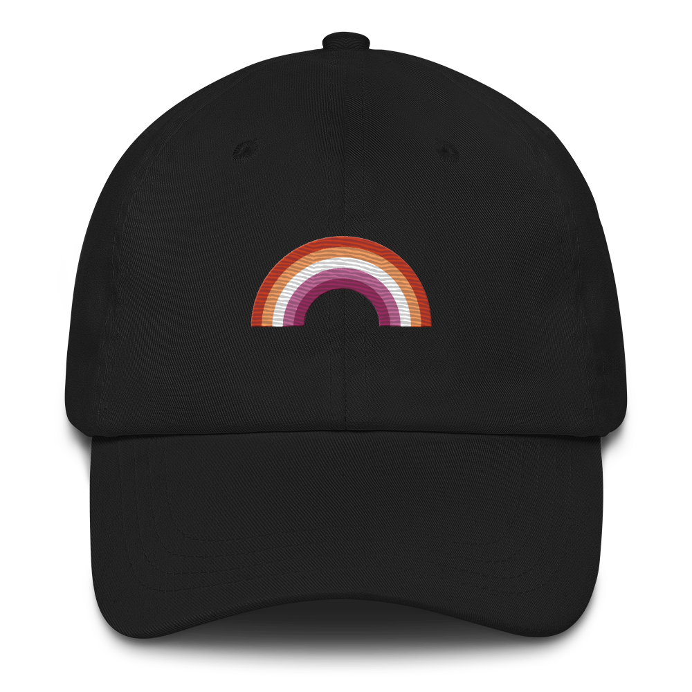 Embroidered Lesbian Rainbow Hat: Pride Flag LGBTQ+ Design