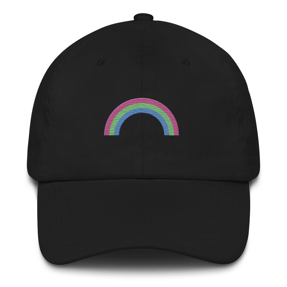 Embroidered Polysexual Rainbow Hat: Pride Flag LGBTQ+ Design