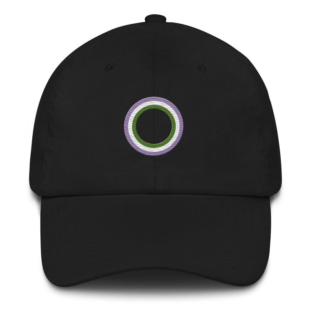 Embroidered Hat: Genderqueer Pride Ring Emblem Design