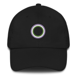Embroidered Hat: Genderqueer Pride Ring Emblem Design
